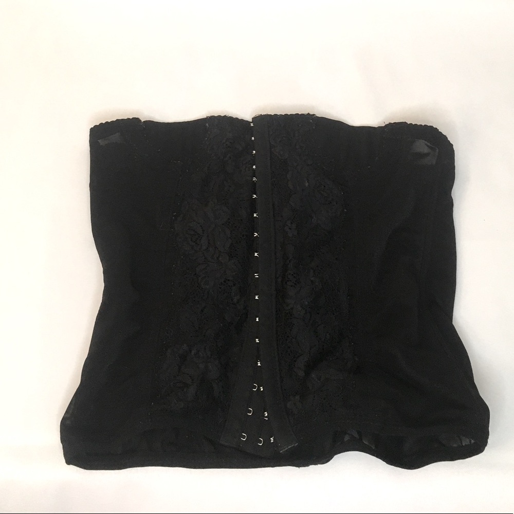💕VINTAGE Black Lace Corset Womens Small